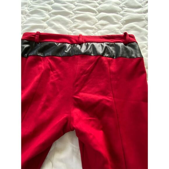 Cynthia Steffe Red Straight Pants with Black Accents Midrise Size 8 - Picture 9 of 13